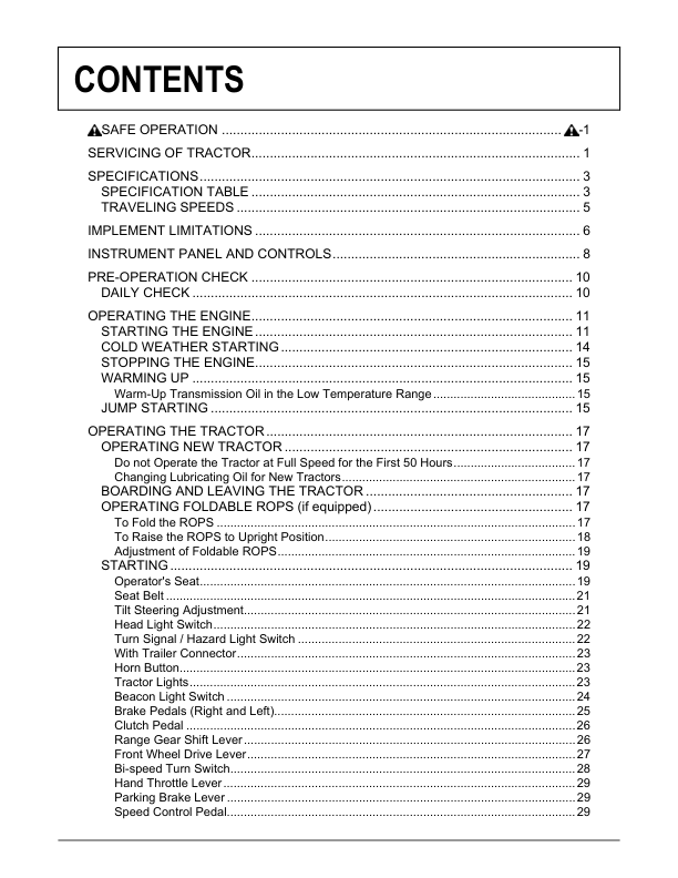 Kubota STW34 STW37 STW40 Tractors Operators Manual - Image 6