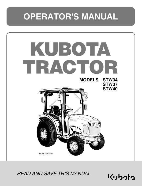 Kubota STW34 STW37 STW40 Tractors Operators Manual - Image 2