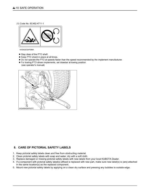 Kubota STW34 STW37 STW40 Tractors Operators Manual - Image 10