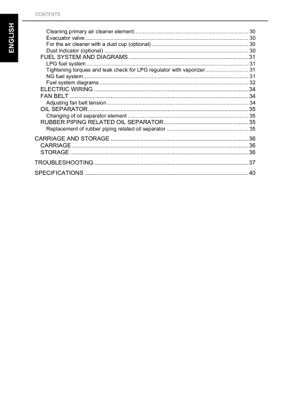 Kubota WG1605 WG1903 WG2503 WG3800 Engines Operators Manual - Image 6