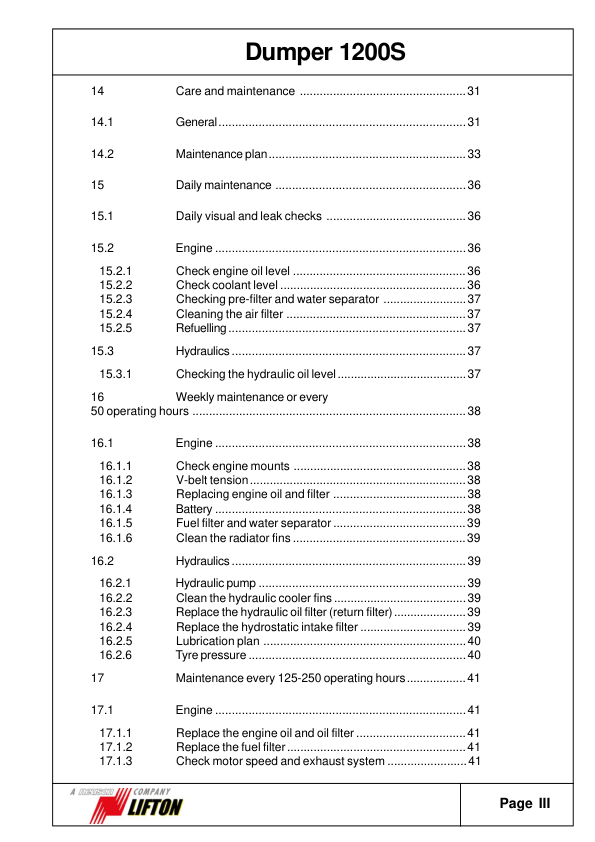 Neuson 1200S Dumper Operators Manual - Image 5