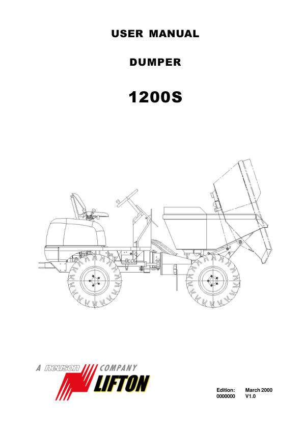 Neuson 1200S Dumper Operators Manual - Image 2