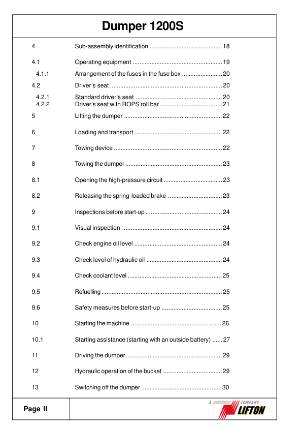Neuson 1200S Dumper Operators Manual - Image 4