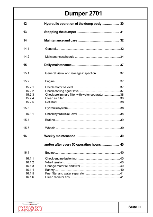 Neuson 2701 Dumper Operators Manual - Image 5