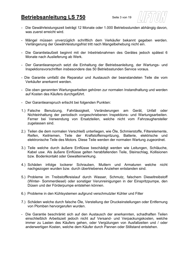 Neuson 750 1002 Dumper Operators Manual - Image 5