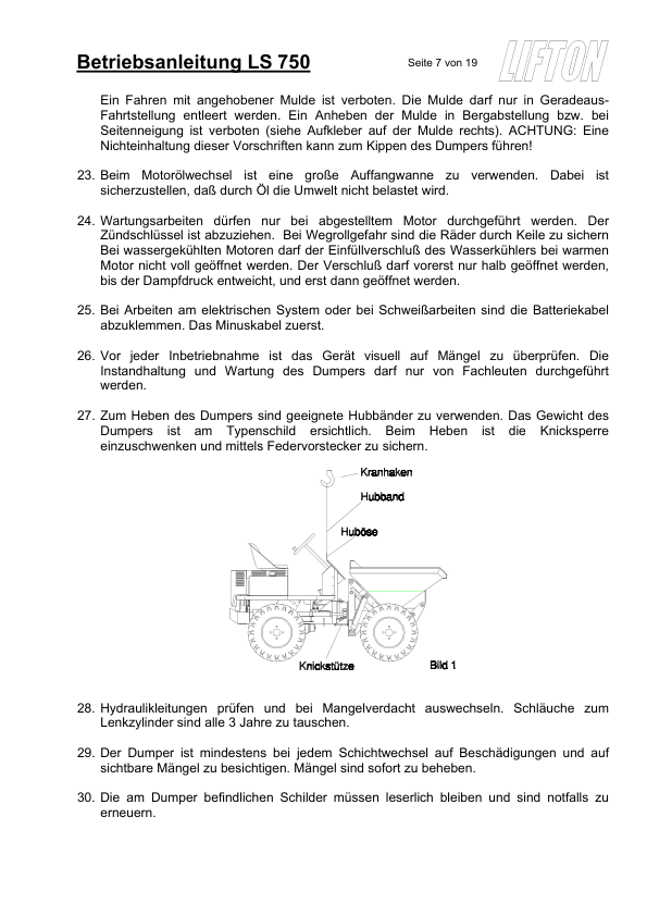 Neuson 750 1002 Dumper Operators Manual - Image 9