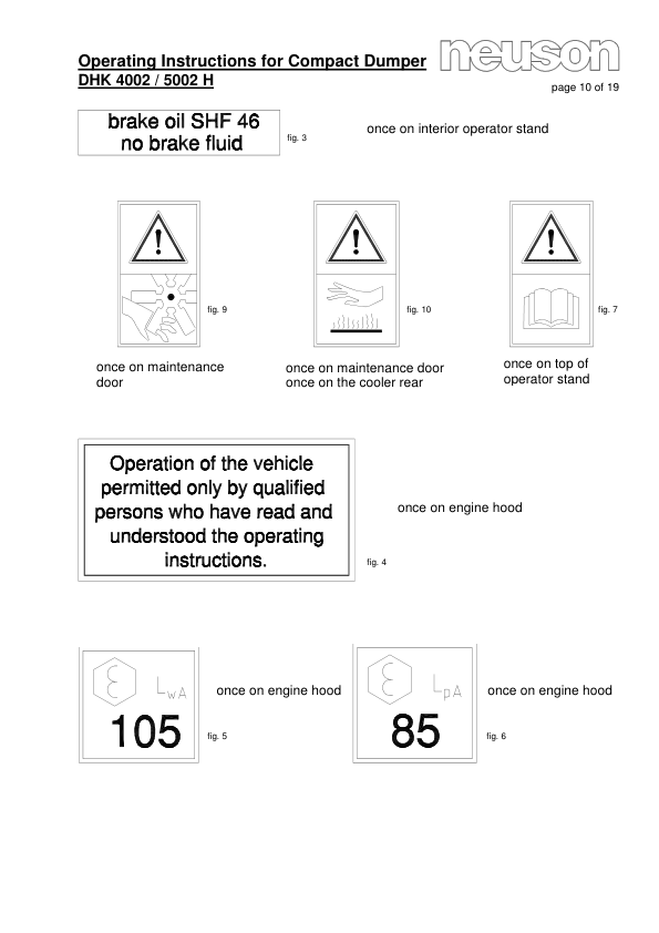 Neuson DHK 4002 5002 Dumper Operators Manual - Image 10