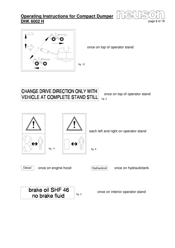 Neuson DHK 6002 Dumper Operators Manual - Image 11