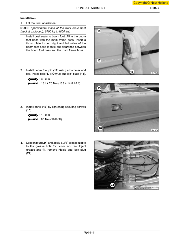 New Holland E385B Excavator Workshop Manual - Image 12