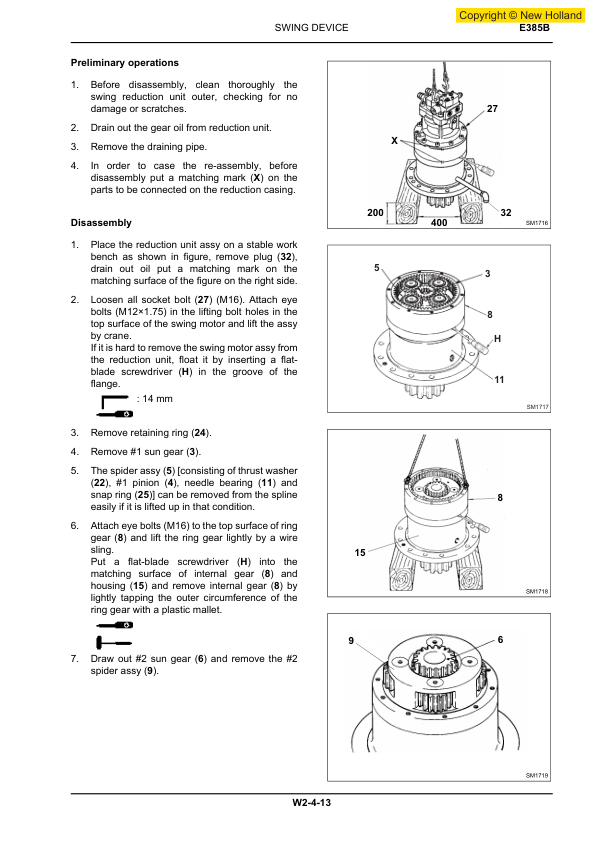 New Holland E385B Excavator Workshop Manual - Image 9