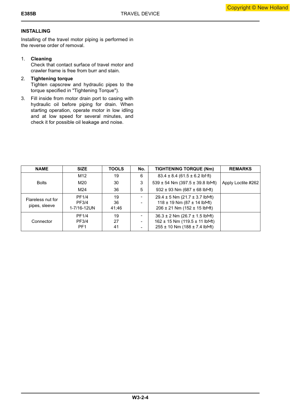 New Holland E385B Excavator Workshop Manual - Image 10