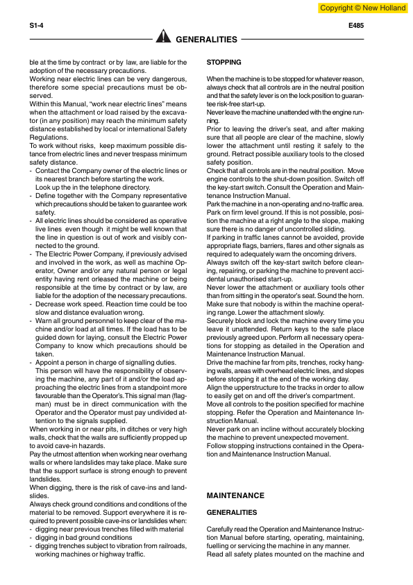 New Holland E485 Excavator Workshop Manual Repowering - Image 7