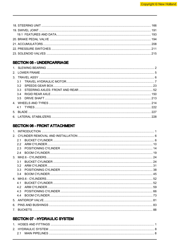 New Holland MH2.6 Excavator Repair Manual Tier III - Image 7