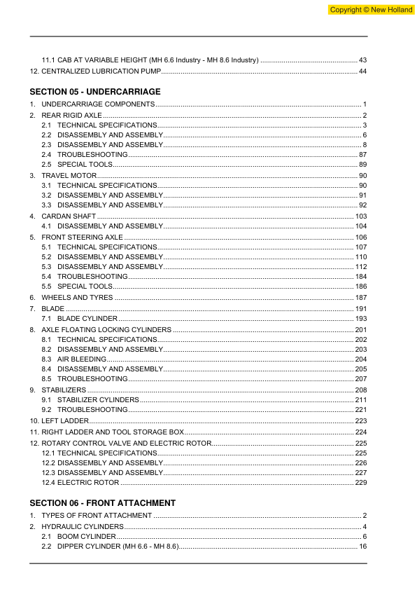 New Holland MH6.6 MH8.6 Industry Excavators Repair Manual Tier III - Image 7