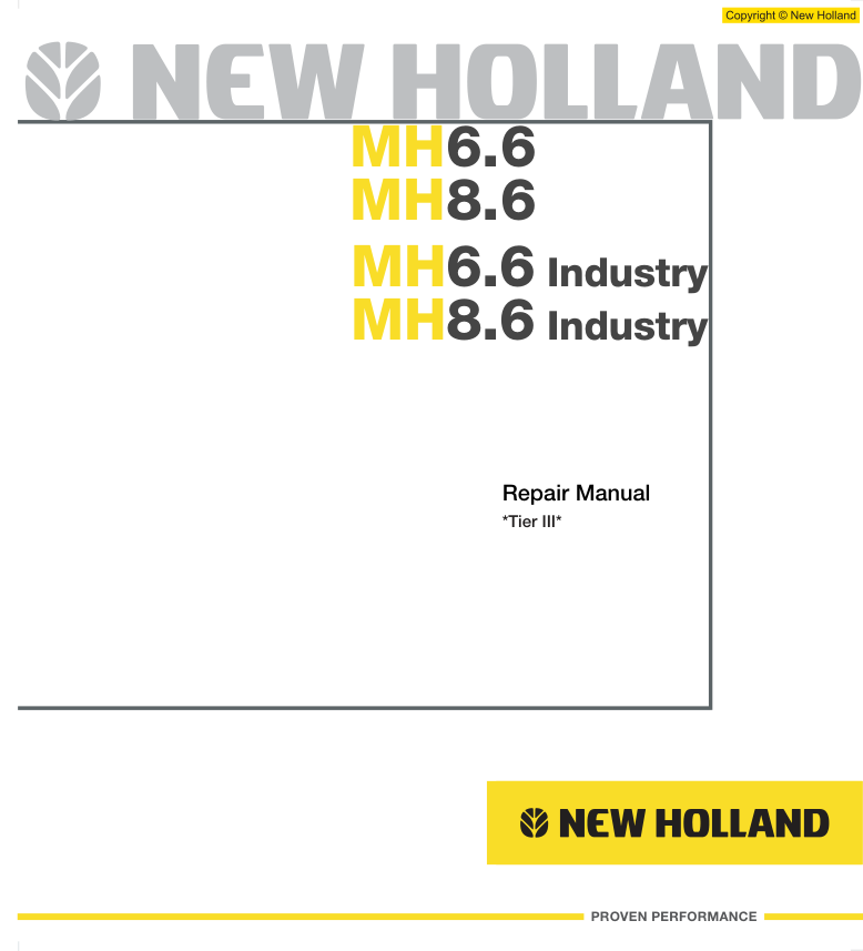 New Holland MH6.6 MH8.6 Industry Excavators Repair Manual Tier III - Image 2