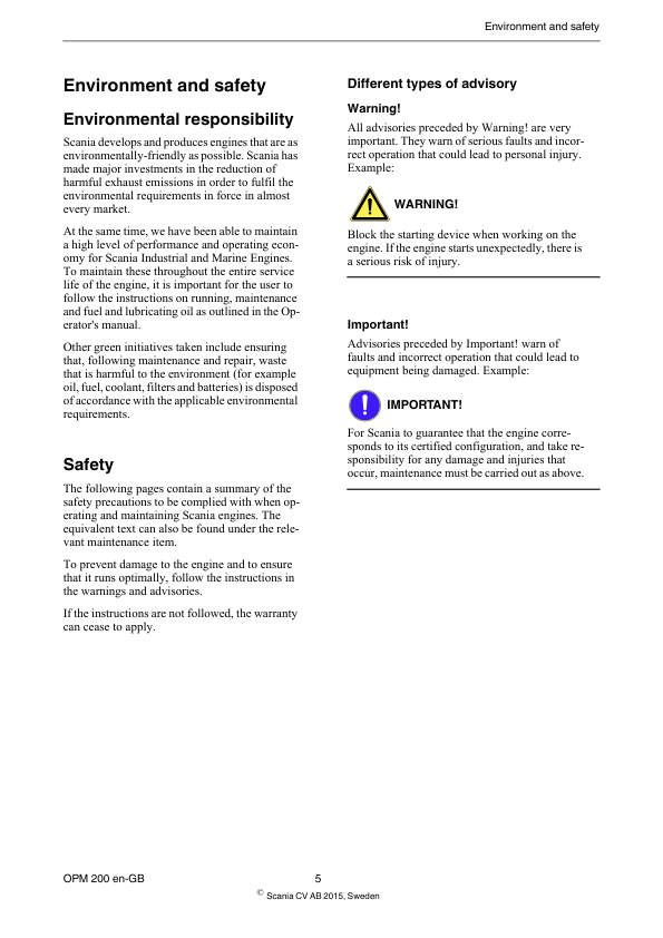 Scania DC13 XPI Industrial Engine Service and Operator Manual - Image 6