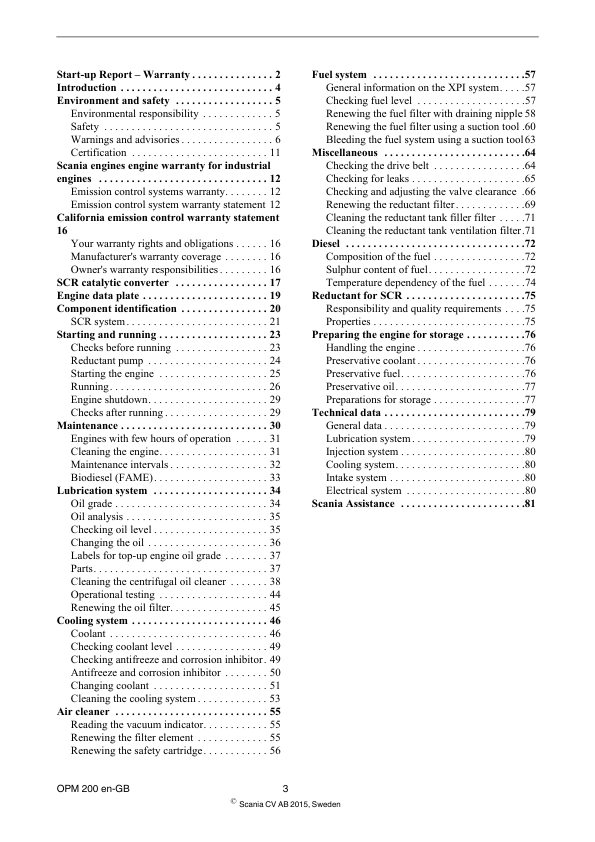 Scania DC13 XPI Industrial Engine Service and Operator Manual - Image 4