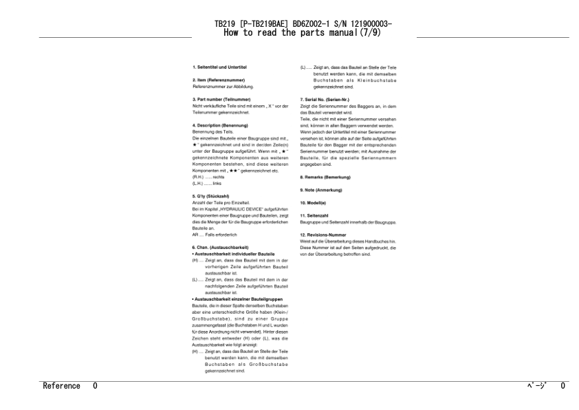 Takeuchi TB219 Mini Excavator Parts Manual SN 121900003 - Image 9