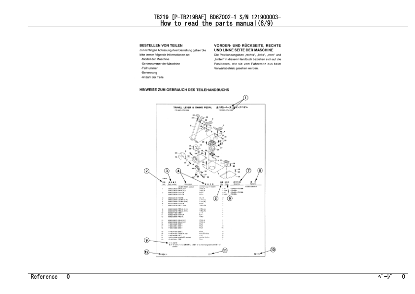 Takeuchi TB219 Mini Excavator Parts Manual SN 121900003 - Image 8