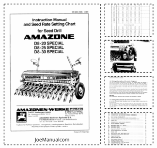 Amazone D8-20 D8-25 D8-30 Seed Drill Operators Manual