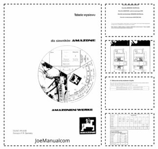 Amazone D8 D8E D8 Super AD AD8 Seed Drill Calibration Tables
