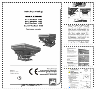 Amazone ZA-X 602 902 1402 ZA-XW 502 Fertilizer Spreader Operators Manual