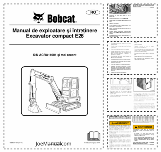 Bobcat E26 Excavator Operation and Maintenance Manual RO