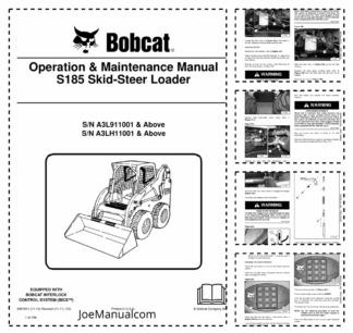Bobcat S185 Skidsteer Operation Manual A3L9 A3LH
