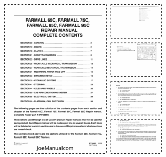 CASE Farmall 65C 75C 85C 95C Repair Manual