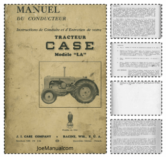 CASE LA Tractor Operators Manual