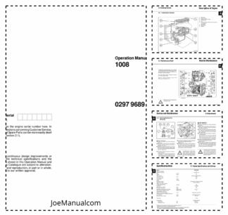 Deutz 1008 Engine Operation Manual