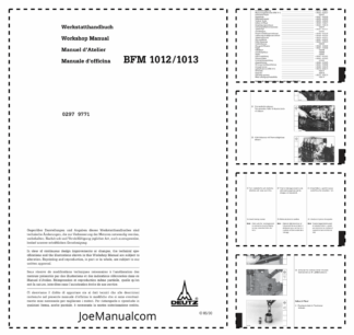 Deutz 1012 1013 Engine Workshop Manual