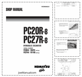 Komatsu PC20R-8 PC27R-8 Excavators Shop Manual