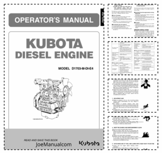 Kubota D1703-M-DI-E4 Diesel Engine Operators Manual