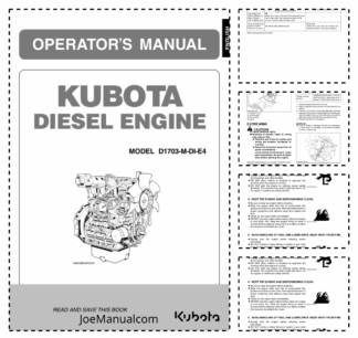 Kubota D1703 M DI E4 Engine Operators Manual