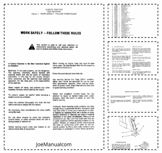 Kubota K650 Backhoe Operators Manual