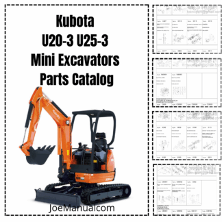Kubota U20-3 U25-3 Mini Excavators Parts Catalog