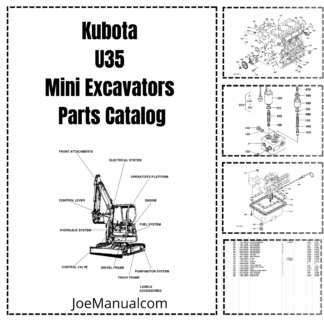 Kubota U35 Mini Excavator Parts Catalog