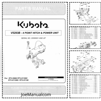 Kubota V5293B 4 Point Hitch and Power Unit Parts Manual