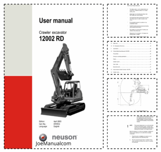 Neuson 12002 Track Excavator Operators Manual 2003