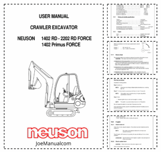 Neuson 1402 1502 1902 2202 Track Excavator Operators Manual