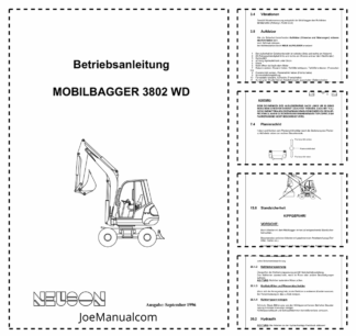 Neuson 3802 Mobile Excavator Operators Manual