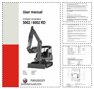 Neuson 5002 6002 Track Excavator Operators Manual