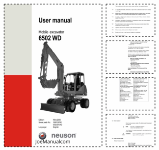 Neuson 6502 Mobile Excavator Operators Manual