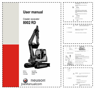 Neuson 8002 Track Excavator Operators Manual