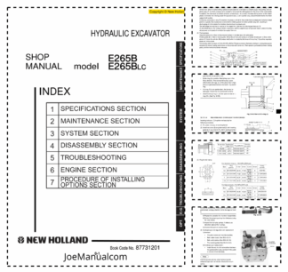 New Holland E265B E265BLC Excavator Workshop Manual