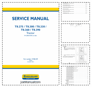 New Holland T8.275 T8.300 T8.330 T8.360 T8.390 Tractor Service Manual