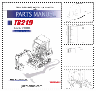 Takeuchi TB219 Mini Excavator Parts Manual SN 121900003