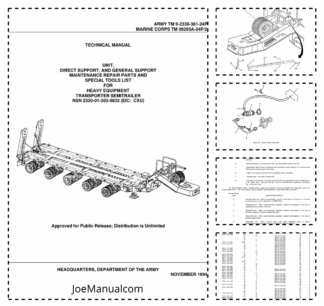 US Army TM 9-2330-381-24P Heavy Equipment Transporter Semitrailer Parts Manual
