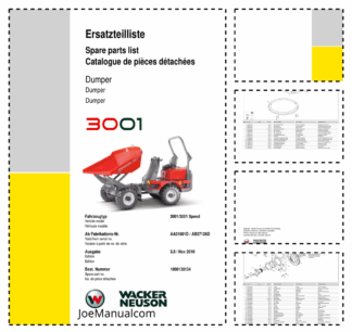 Wacker Neuson 3001 Dumper Parts Catalog Rev 11-2010